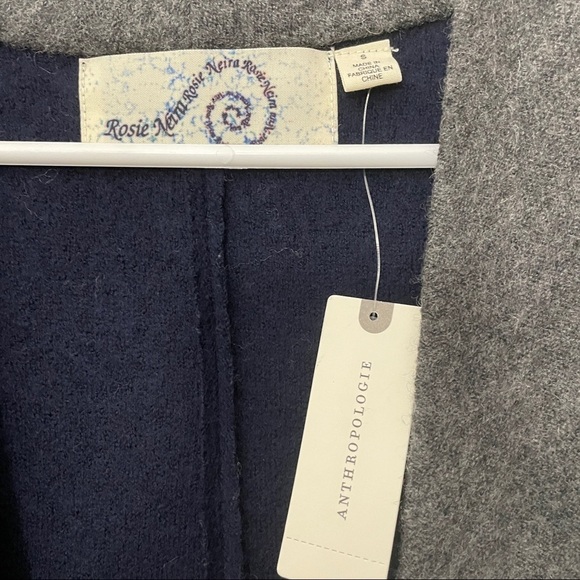 Anthropologie Rosie Neira Wool Cardigan | Grey Blue | Size S - Picture 10 of 12